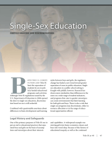 Single-Sex Education - Feminist Majority Foundation
