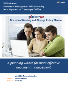 A planning wizard for more effective document management