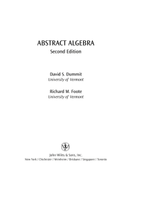 abstract algebra - College of Engineering and Mathematics