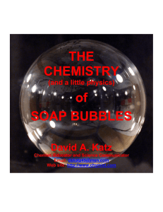 THE CHEMISTRY of SOAP BUBBLES