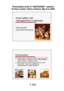 Food safety risk management in bakeries