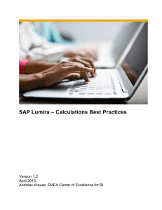 SAP Lumira – Calculations Best Practices