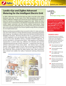 Landis+Gyr and ZigBee Advanced Metering for the Intelligent