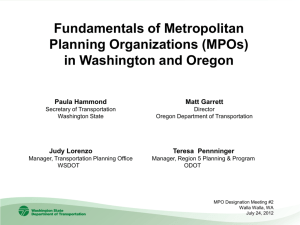 Fundamentals of Metropolitan Planning Organizations in
