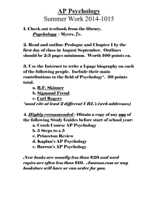 AP Psychology Summer Work 2014-1015