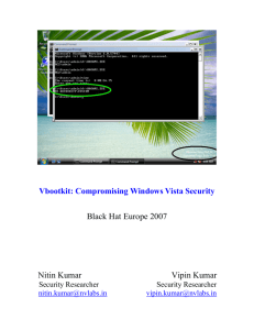 Vbootkit: Compromising Windows Vista Security