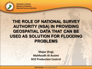 THE ROLE OF NATIONAL SURVEY AUTHORITY (NSA) IN
