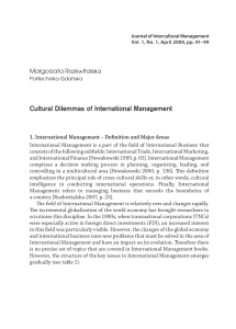 Cultural Dilemmas of International Management