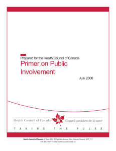 Primer on Public Involvement - Canadian Policy Research Networks