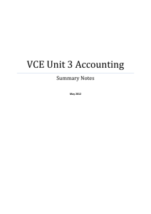 VCE Unit 3 Accounting