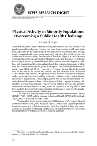 Physical Activity in Minority Populations: Overcoming a Public