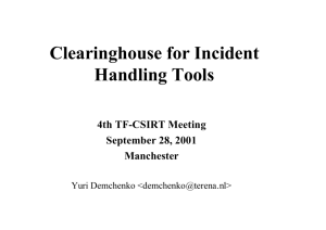 Clearinghouse for Incident Handling Tools