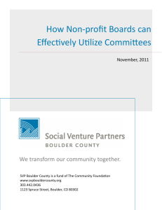 How Non-profit Boards can Effectively Utilize Committees