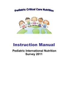 Instruction Manual - Critical Care Nutrition