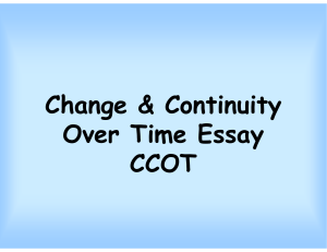 Change & Continuity Over Time Essay CCOT