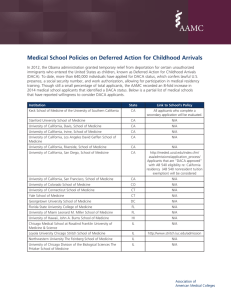 Medical School Policies on Deferred Action for Childhood