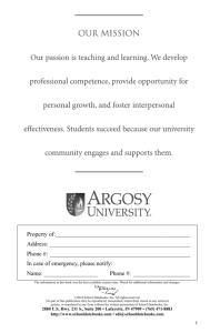 2010-2011 Student Handbook–Argosy University, Sarasota