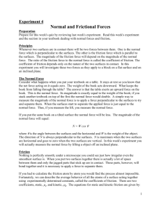 Experiment 4 Normal and Frictional Forces