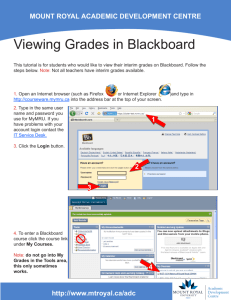 Viewing Grades in Blackboard