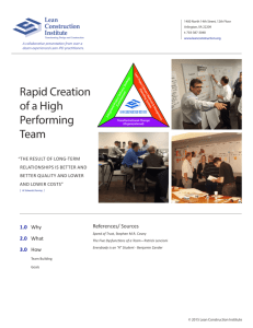 Rapid Creation of a High Performing Team