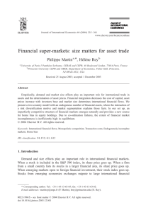 Financial super-markets: size matters for asset trade