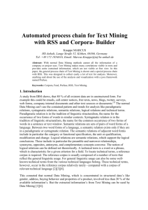 Automated process chain for Text Mining with RSS and Corpora