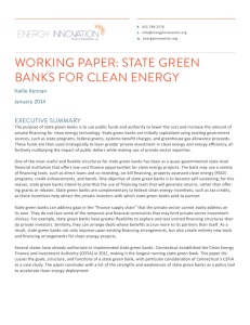 Working Paper: State Green Banks for Clean Energy This paper