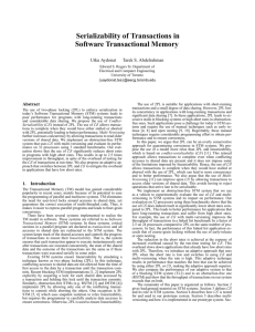 Serializability of Transactions in Software Transactional Memory