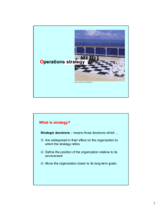 Operations strategy