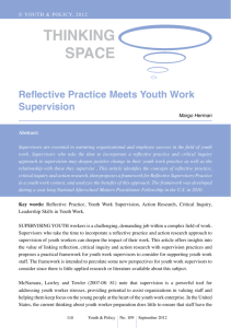 Reflective Practice Meets Youth Work Supervision