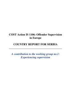 COST Action IS 1106: Offender Supervision in Europe COUNTRY