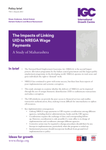 The Impacts of Linking UID to NREGA Wage Payments