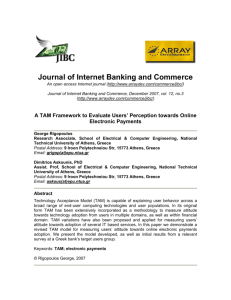 A TAM Framework to Evaluate Users' Perception towards Online