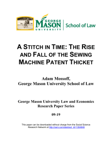 a stitch in time: the rise and fall of the sewing machine patent thicket