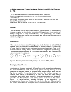 4. Heterogeneous Photochemistry: Reduction of Methyl Orange by