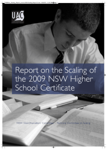 Report on the Scaling of the 2009 NSW Higher School Certificate