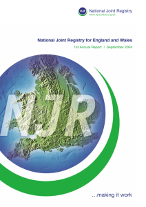 1st Annual Report - National Joint Registry