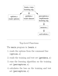 Top-Level Functions The main program in learn.c 1. reads the