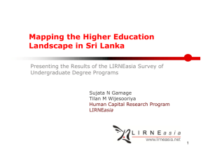 Mapping the Higher Education Landscape in Sri Lanka