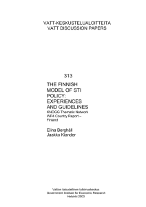 313 the finnish model of sti policy: experiences and guidelines