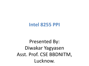 Intel 8255 PPI Presented By: Diwakar Yagyasen Asst. Prof. CSE