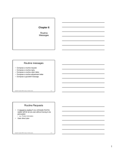 1 Chapter 6 Routine messages Routine Requests
