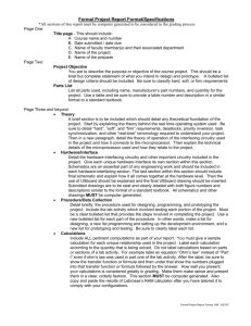 Formal Project Report Format/Specifications