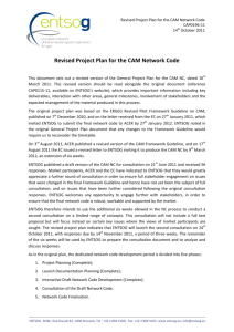 Revised Project Plan for the CAM Network Code