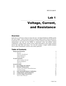 Lab 1 - Voltage, Current, and Resistance