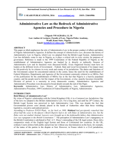Administrative Law as the Bedrock of Administrative Agencies and