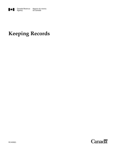 Canada Revenue Agency - Keeping Records