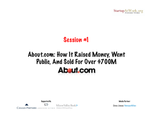 Session #1 About.com: How It Raised Money, Went Public, And Sold