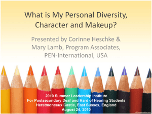 What is My Personal Diversity, Character and - PEN