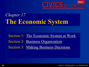 Chapter 17: The Economic System